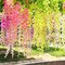 12 Pack 1 Piece 3.6 Feet Artificial Fake Wisteria Vine Ratta Hanging Garland Silk Flowers String Home Party Wedding Decor (Pink)